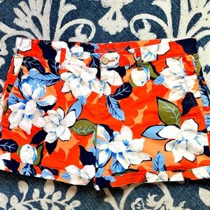 Gap Girlfriend Cuffed Khaki Floral Short, Size 12, 4in Inseam, Like New!